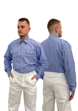 Camisa de trabajoen algodón naranja con marcado CE