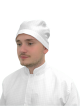 Gorra unisex blanca de tejido antiestático
