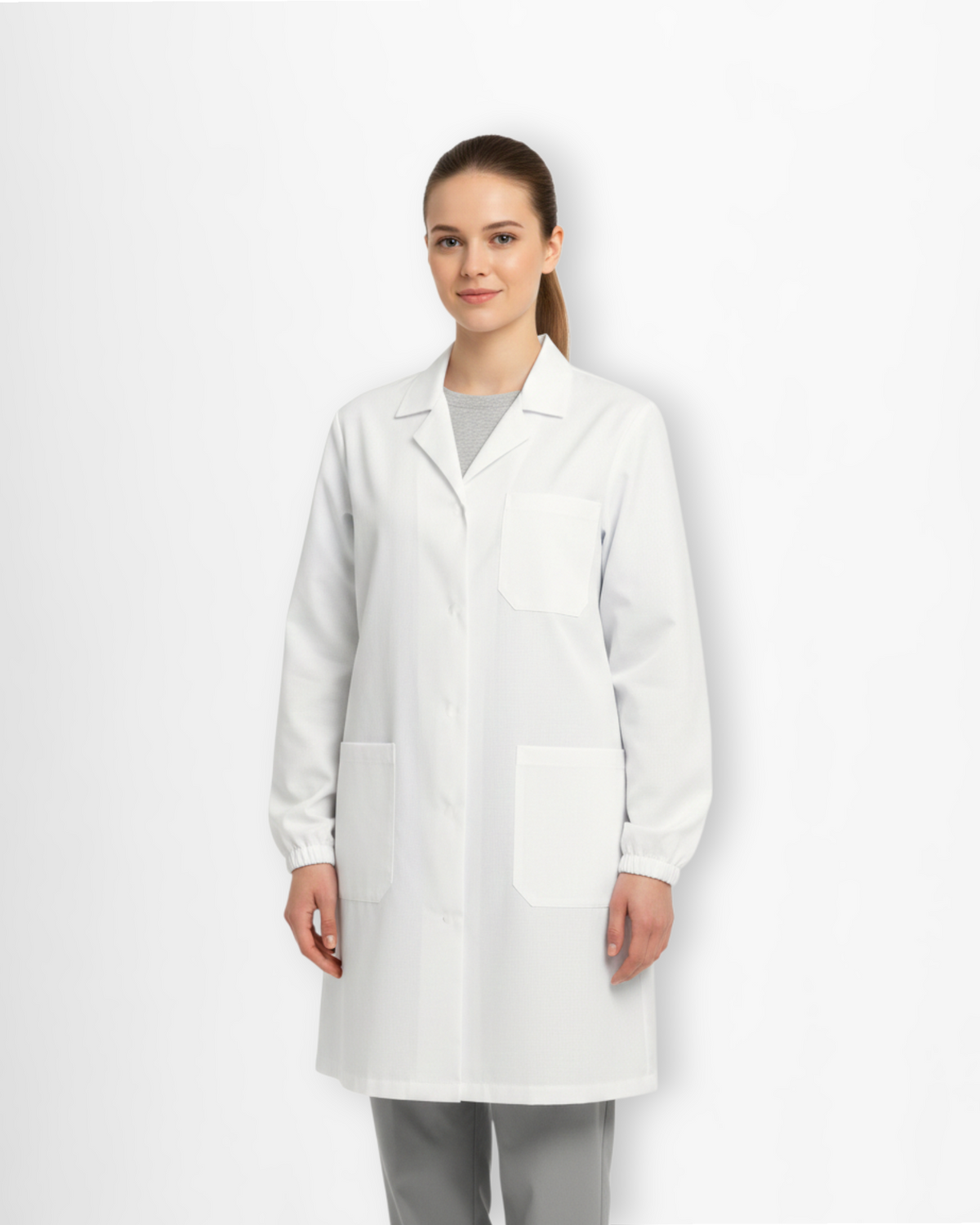 Bata de laboratorio para mujer con certificación CE