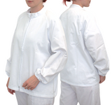 Unisex Tunic with Mandarin Collar - White