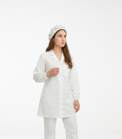 Bata de laboratorio para mujer con certificación CE