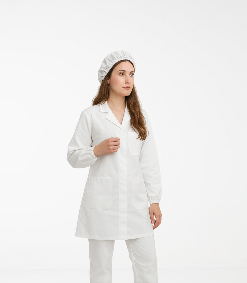 Bata de laboratorio para mujer con certificación CE