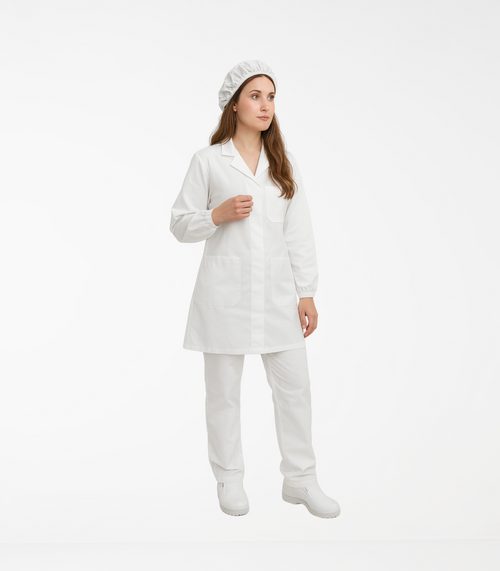 Bata de laboratorio para mujer con certificación CE