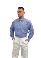 100% cotton shirt - Men - light blue - CE mark