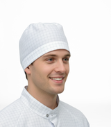 Gorra unisex blanca de tejido antiestático