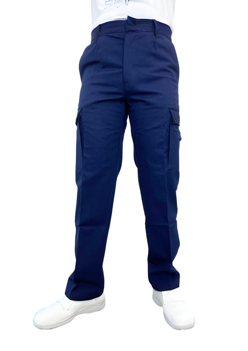 Men's Blue Work Trousers - 100% Cotton