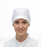 Gorra unisex blanca de tejido antiestático