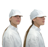 Unisex White Checked Fabric Hat