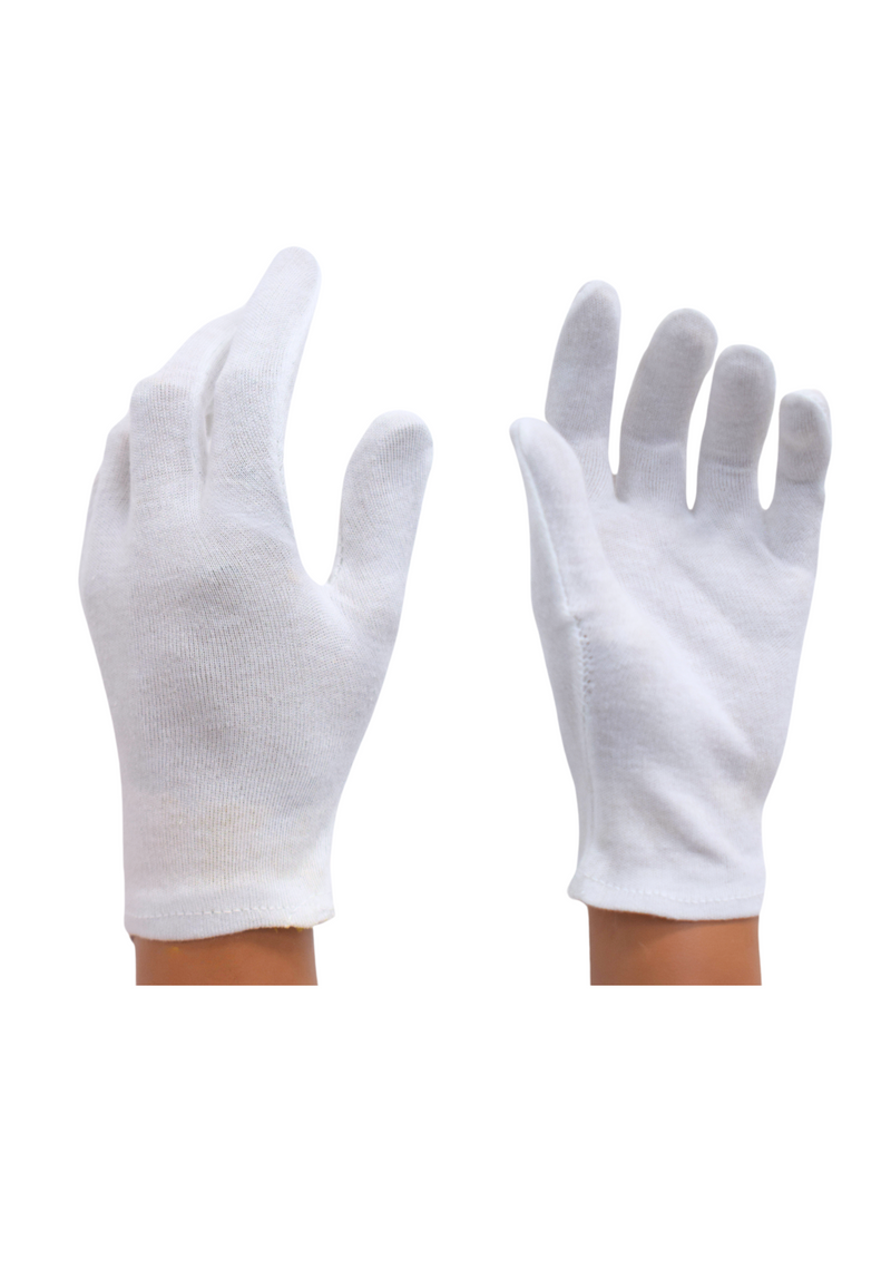 White Work Gloves - 100% Cotton CE