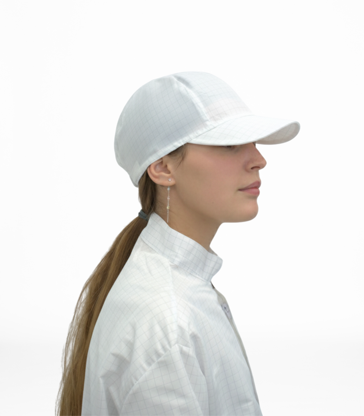 Gorra unisex de tela a cuadros blancos