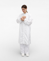 Bata unisex para sala limpia con cuello mandarín