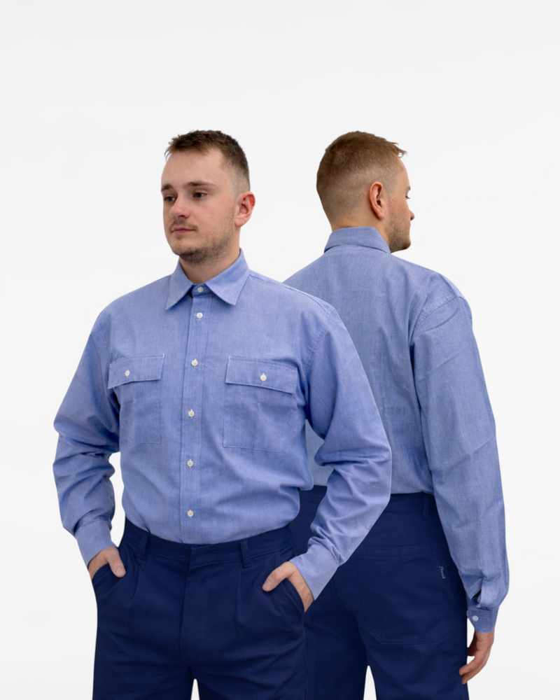 Camisa de trabajoen algodón naranja con marcado CE