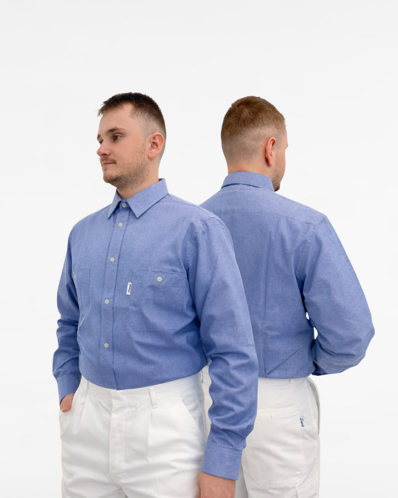 Camisa de trabajoen algodón naranja con marcado CE